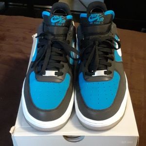 Nike Air Force 1 Black/LT Photo Blue Sz. 10.5 w/bo